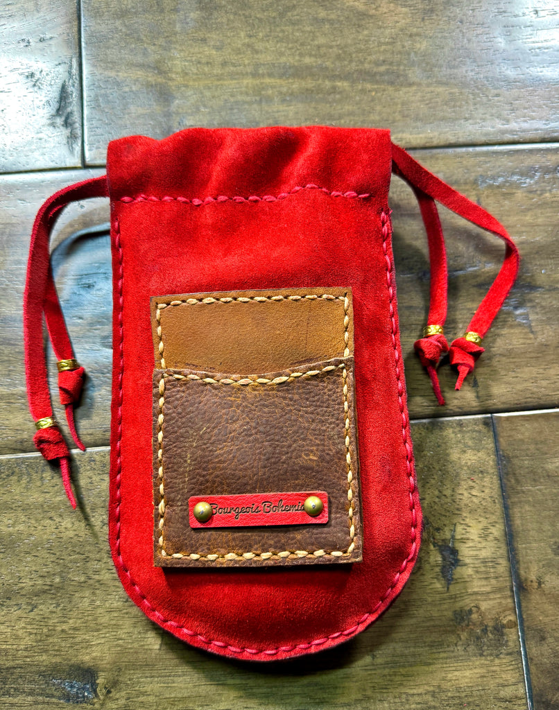 “K.I.S.S” Leather Phone Pouch