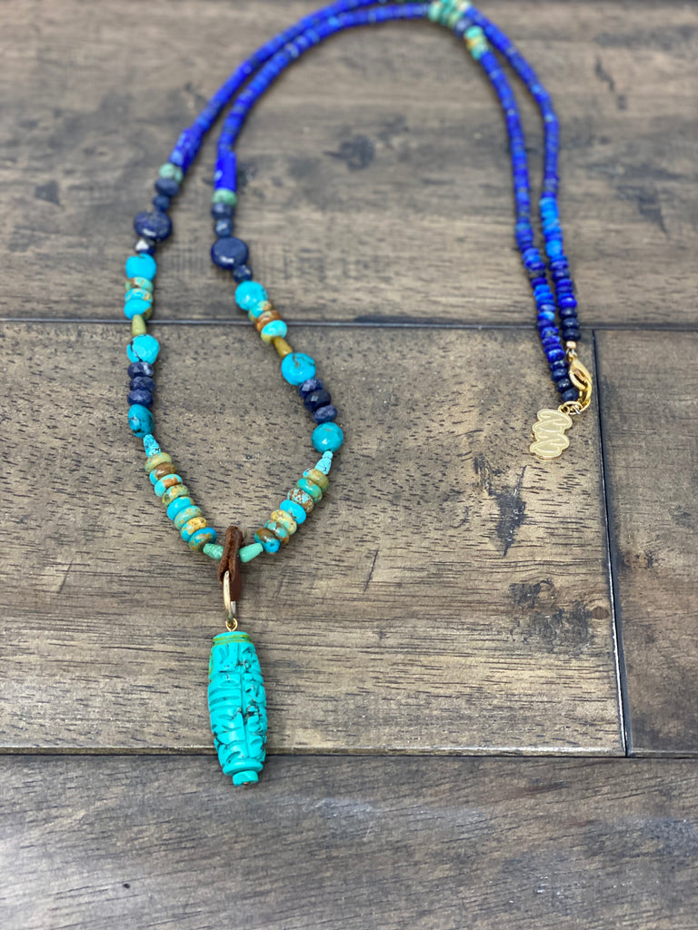 Natural Turquoise & Lapis Lazuli Necklace